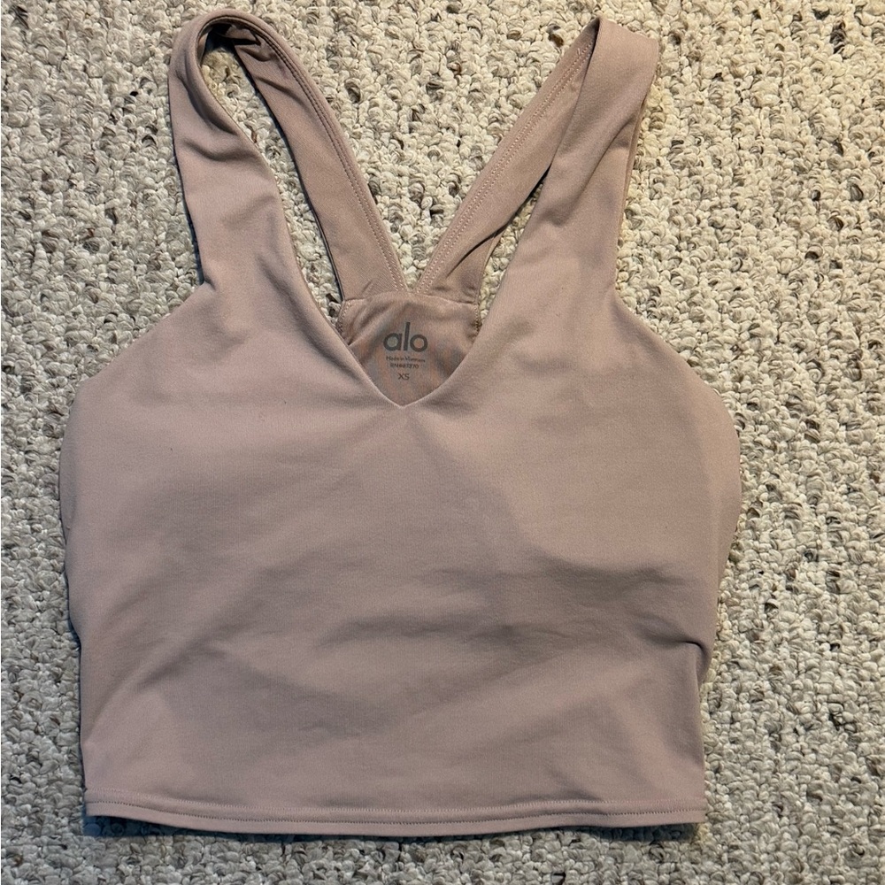 Alo taupe real bra crop